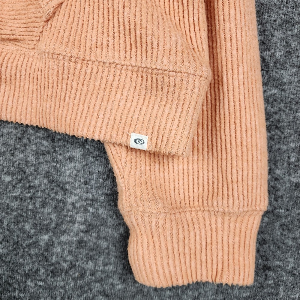 Rip Curl Ribbed V-Neck Hoodie Womens XS Knit Kangaroo Pocket Pullover - Picture 4 of 9